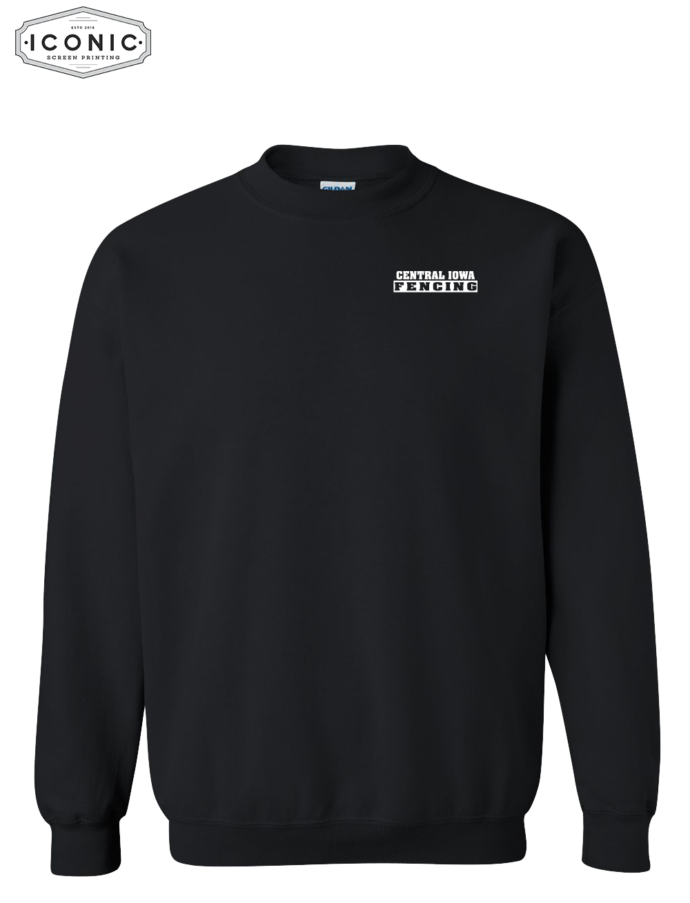 Central Iowa Fencing Sweat Shirt Left Chest Print