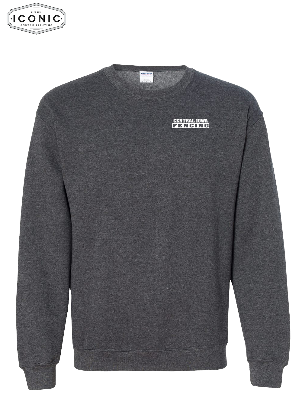 Central Iowa Fencing Sweat Shirt Left Chest Print