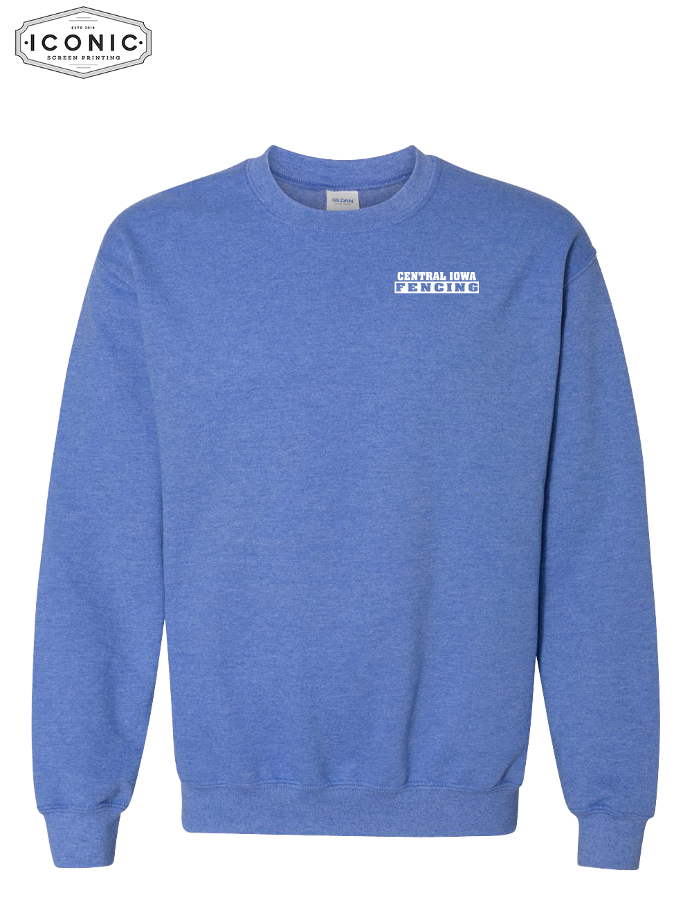 Central Iowa Fencing Sweat Shirt Left Chest Print