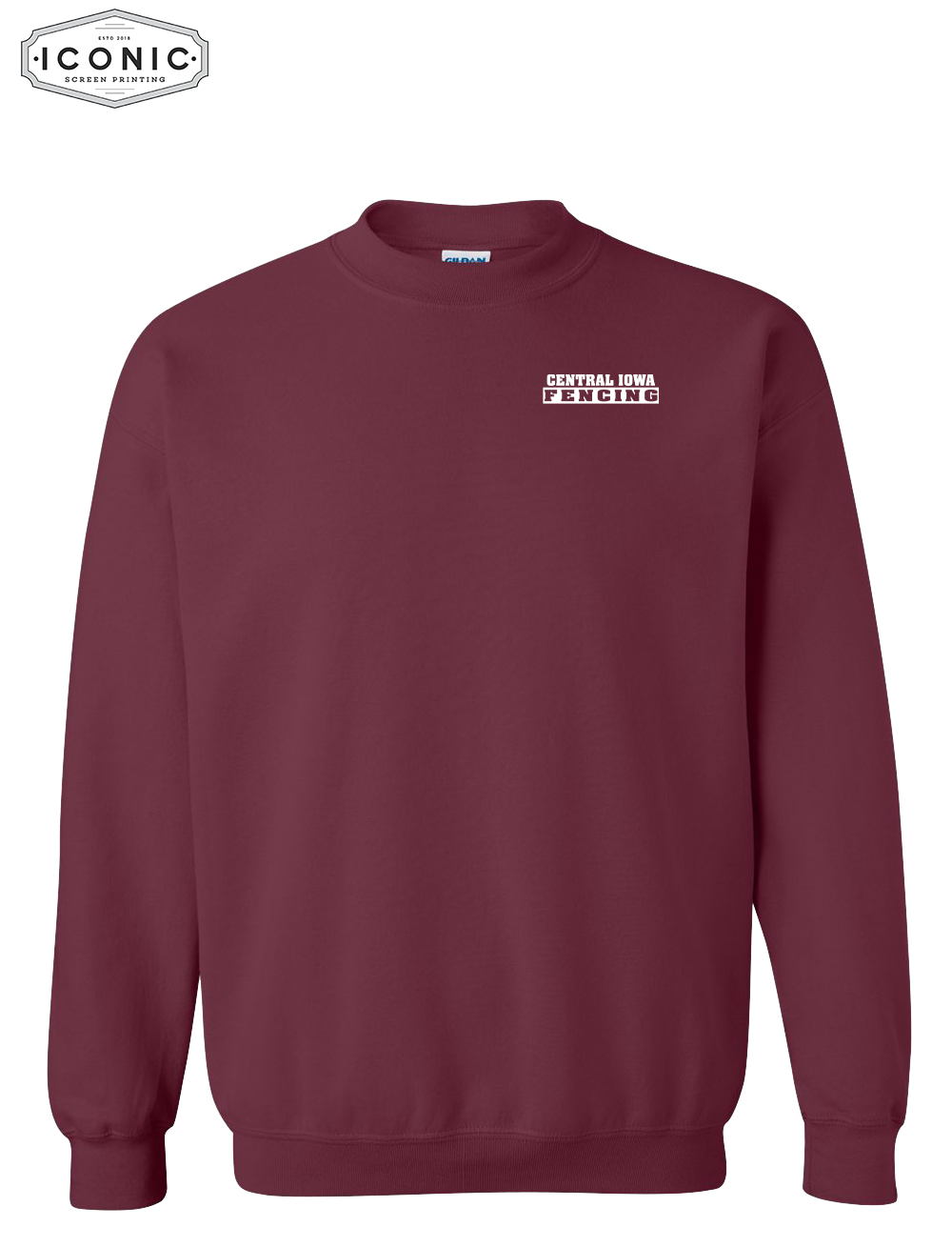 Central Iowa Fencing Sweat Shirt Left Chest Print