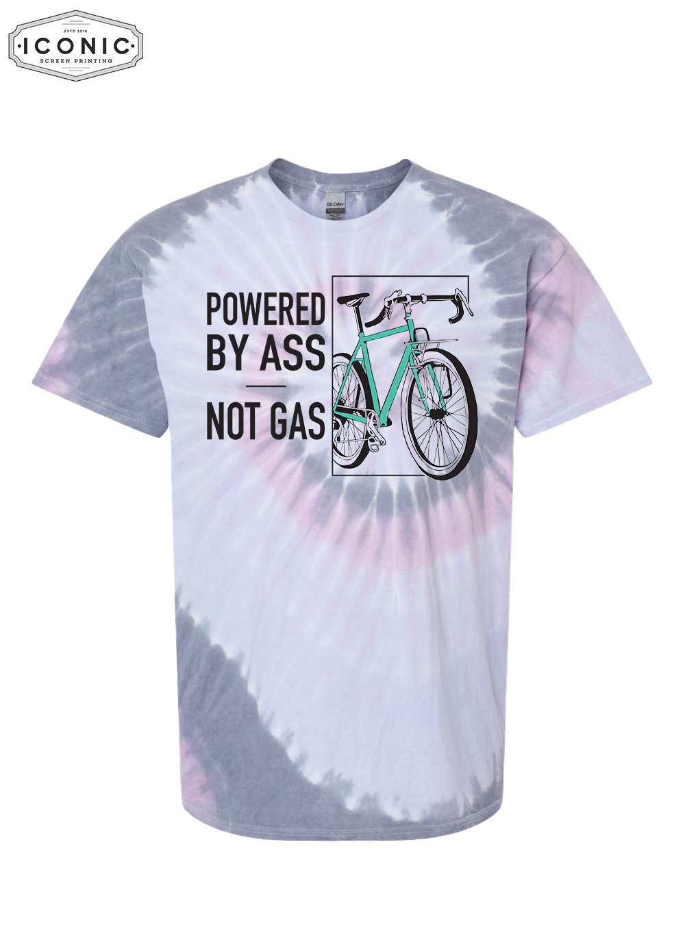 Powered By Ass - D1 - Multi-Color Spiral Tie-Dyed T-Shirt