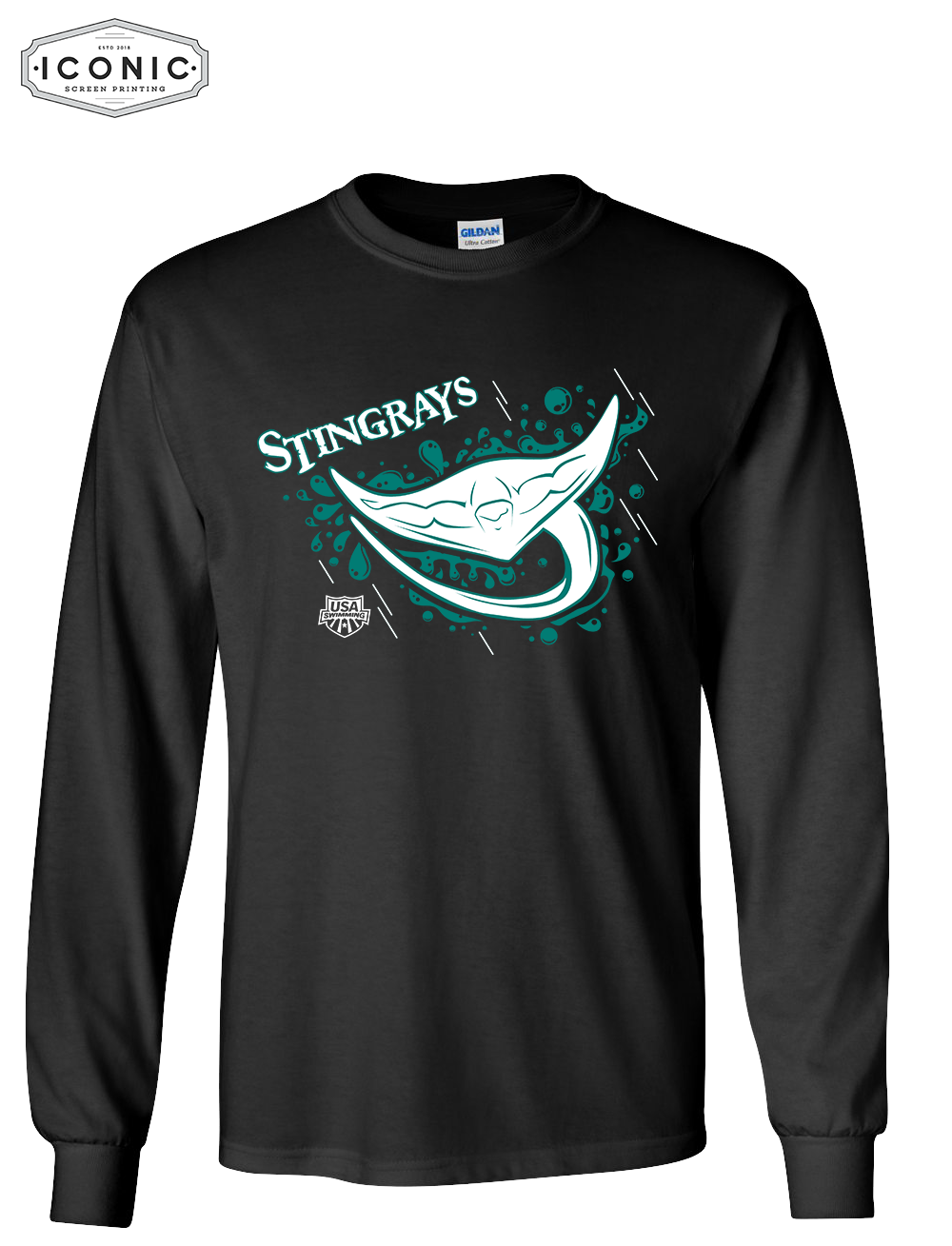 Stingrays with Map - Ultra Cotton Long Sleeve