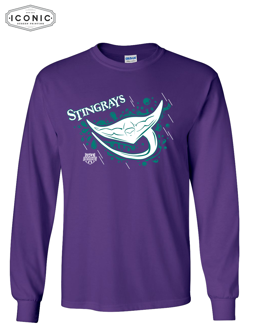 Stingrays with Map - Ultra Cotton Long Sleeve