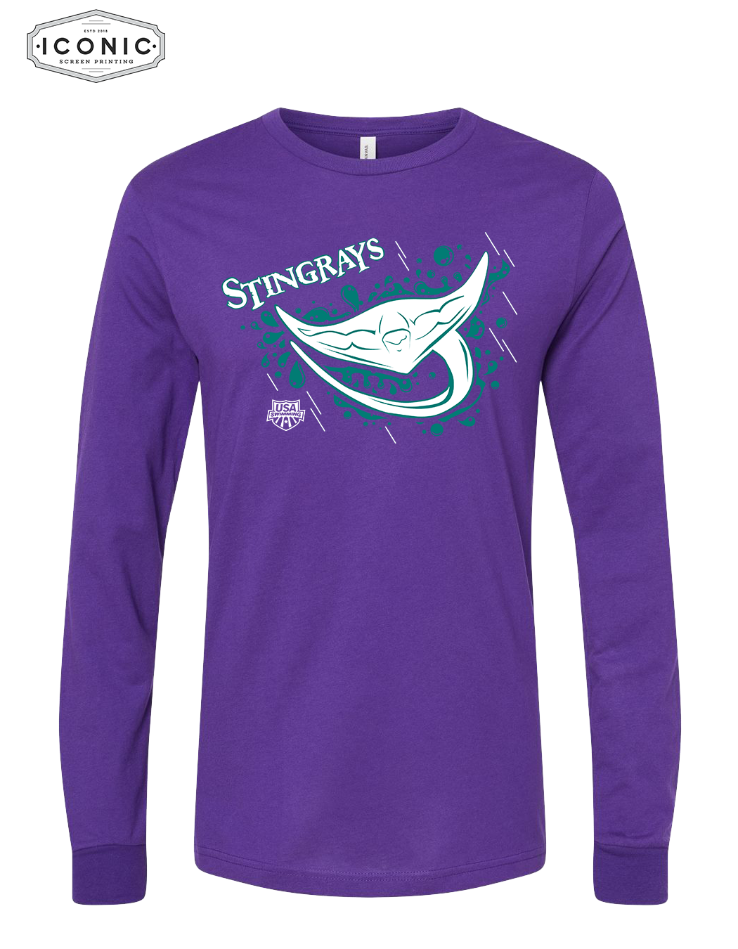 Stingrays with Map - Unisex Jersey Long Sleeve