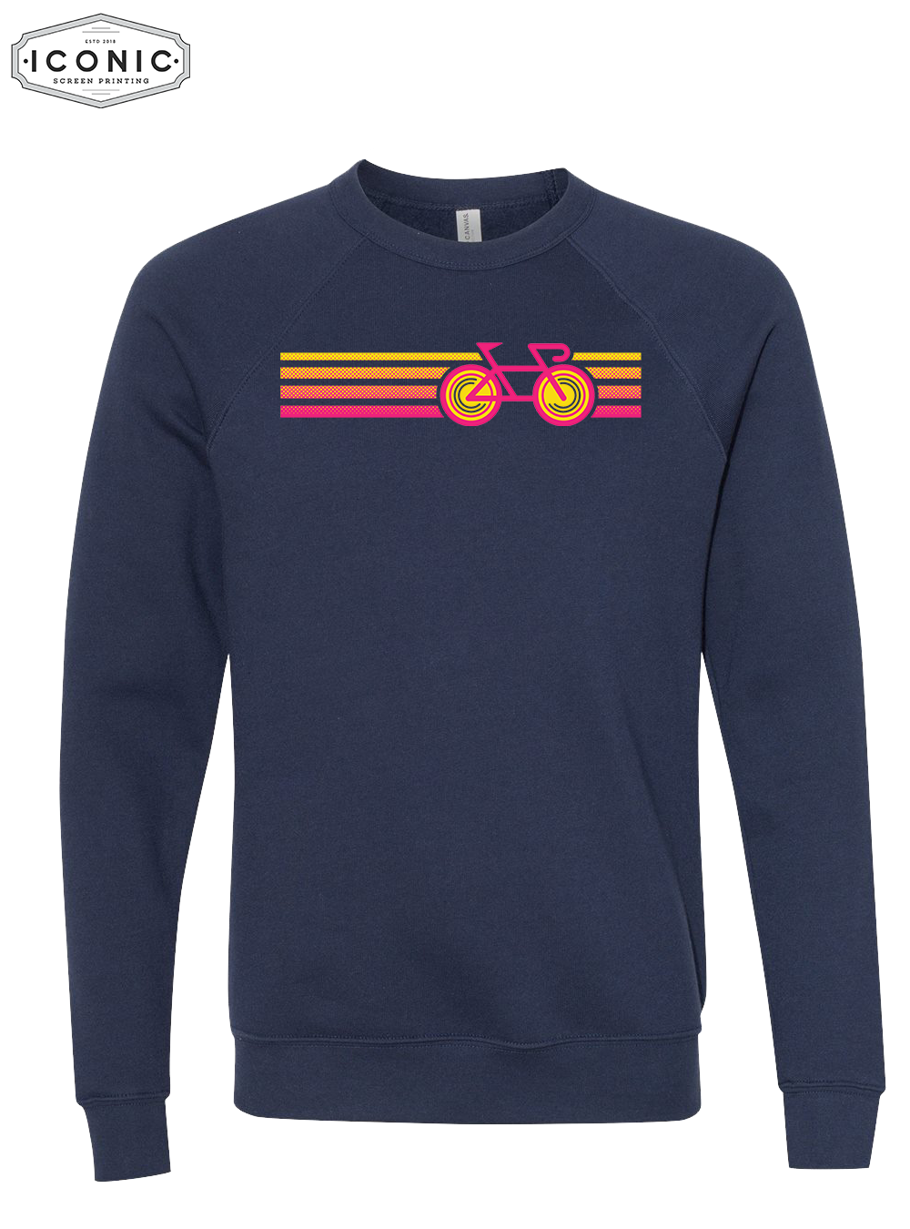 Biker Gradient - D2 - BELLA + CANVAS - Sponge Fleece Raglan Crewneck Sweatshirt