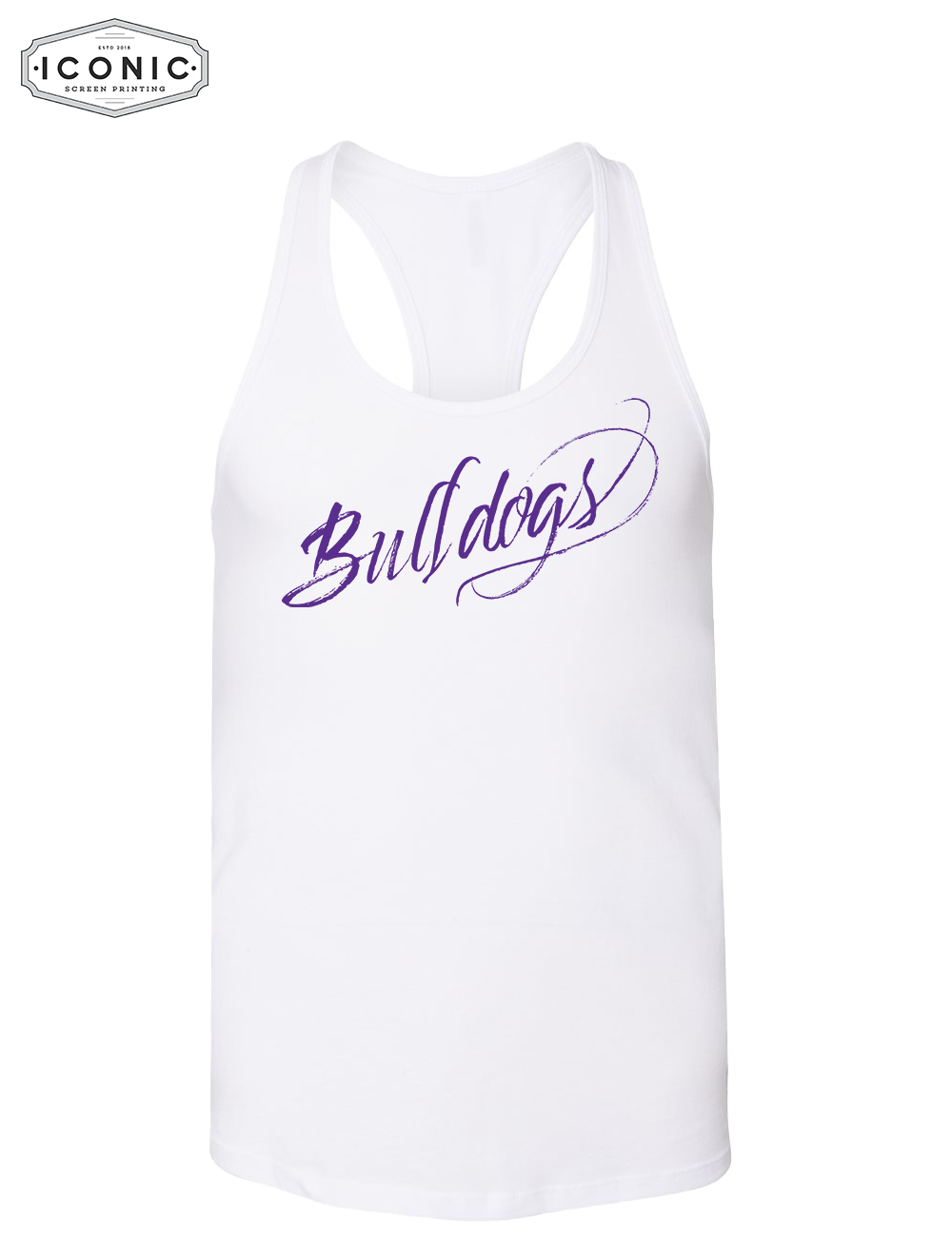 Bulldogs Script - Women's Jersey Racerback Tank