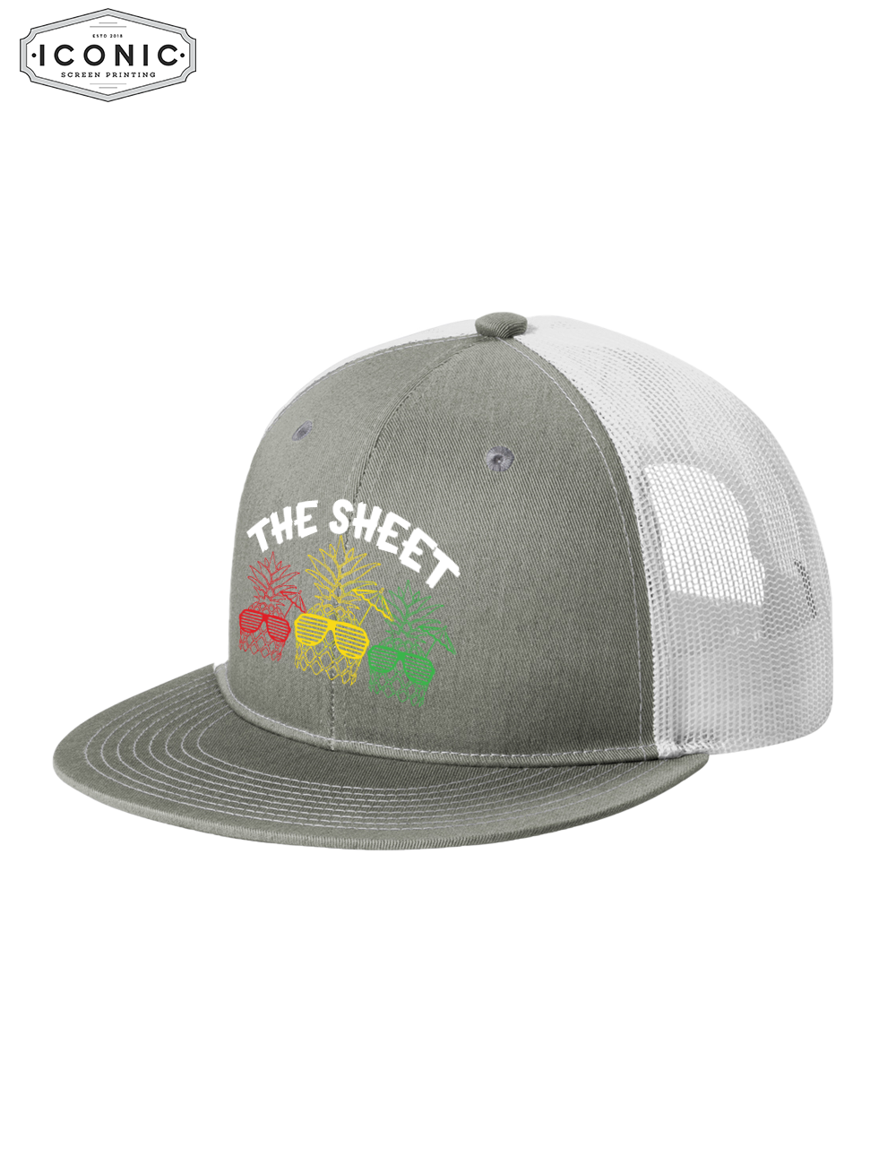 The Sheet Snapback Flat Bill Trucker Cap