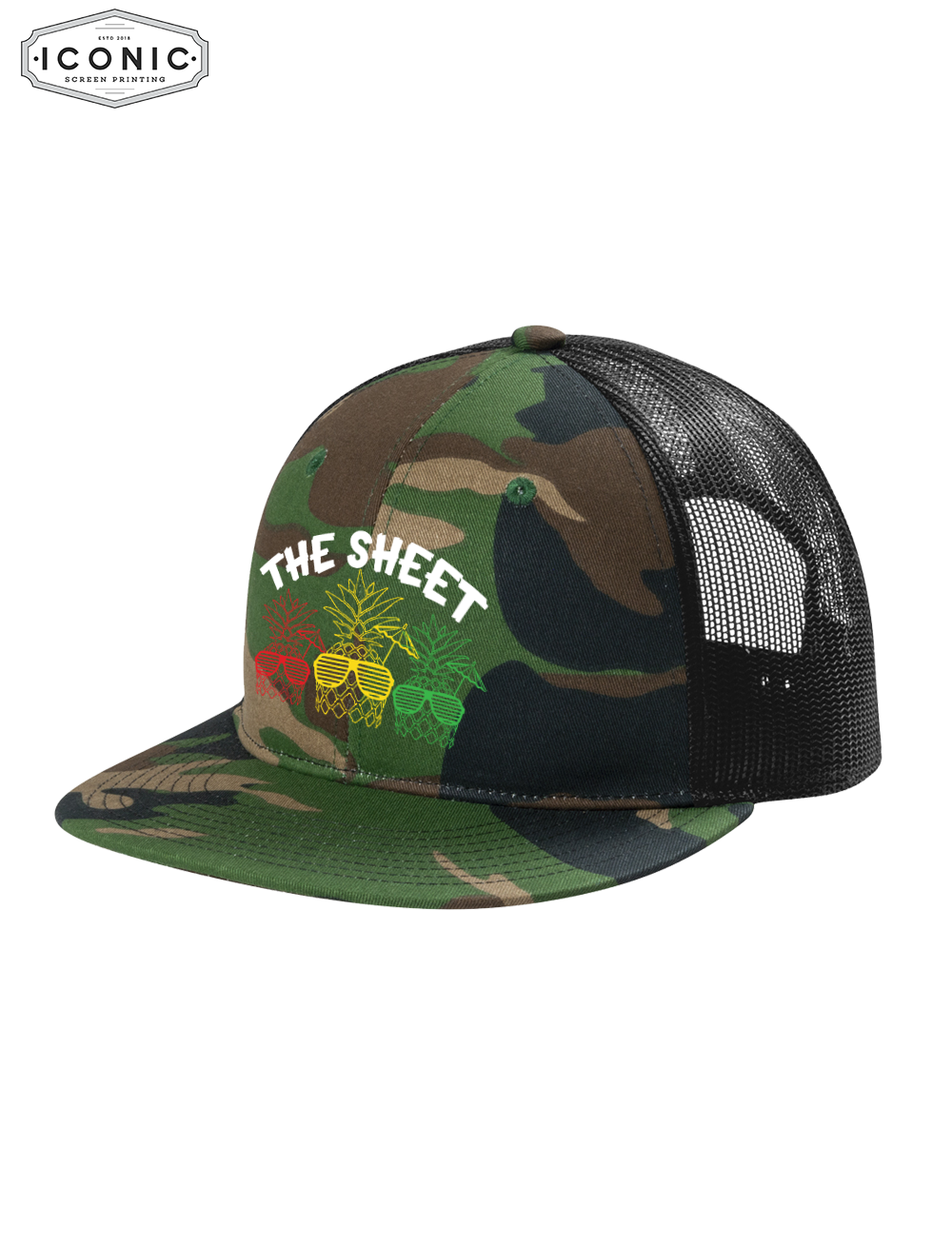 The Sheet Snapback Flat Bill Trucker Cap