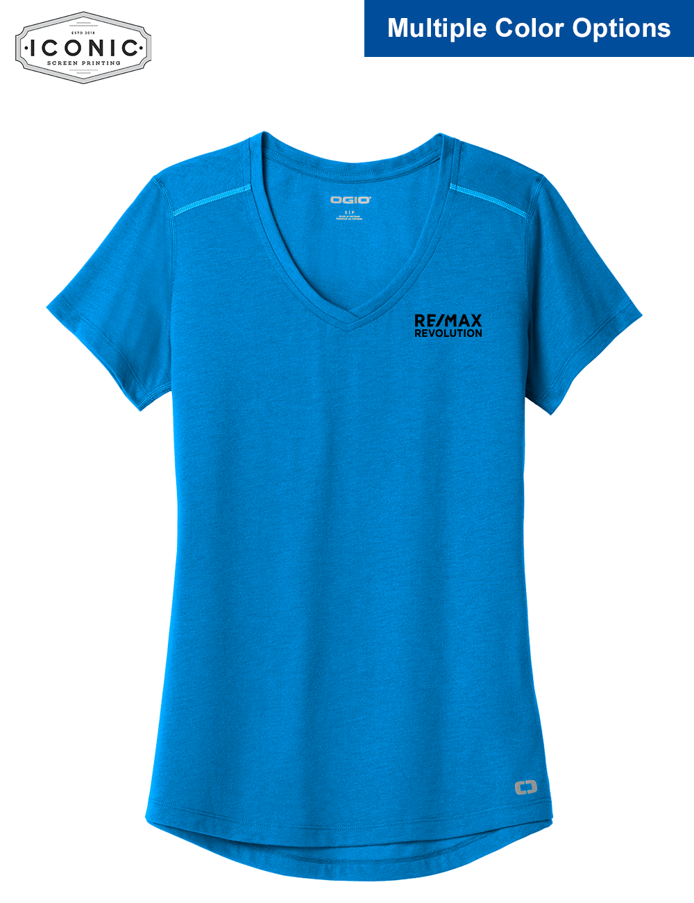 RE/MAX Revolution - OGIO Peak Ladies Peak V-Neck Tee - Print