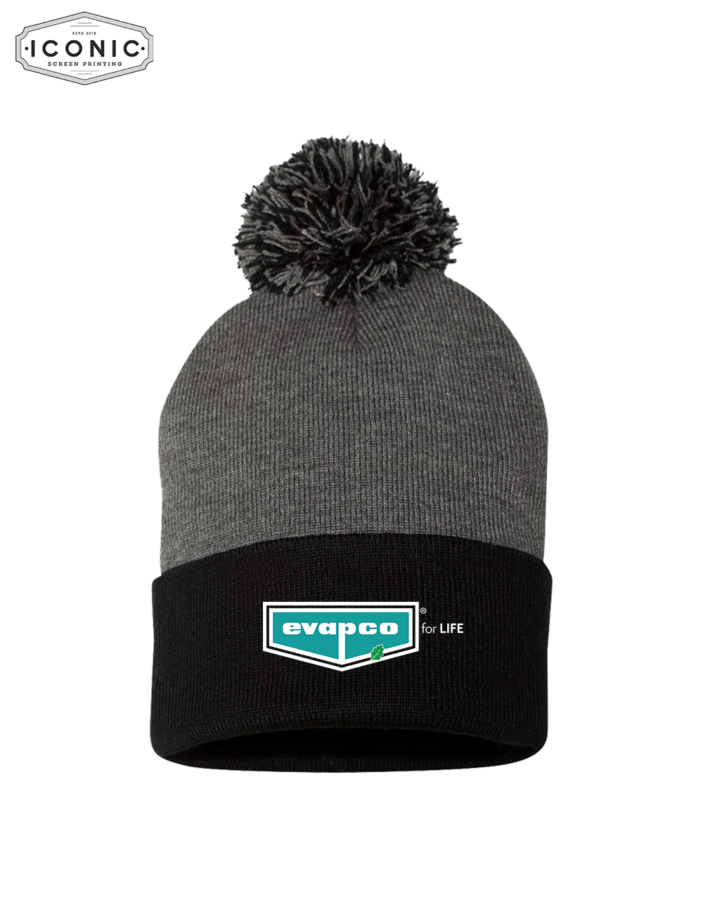 Evapco - Pom-Pom 12" Knit Beanie