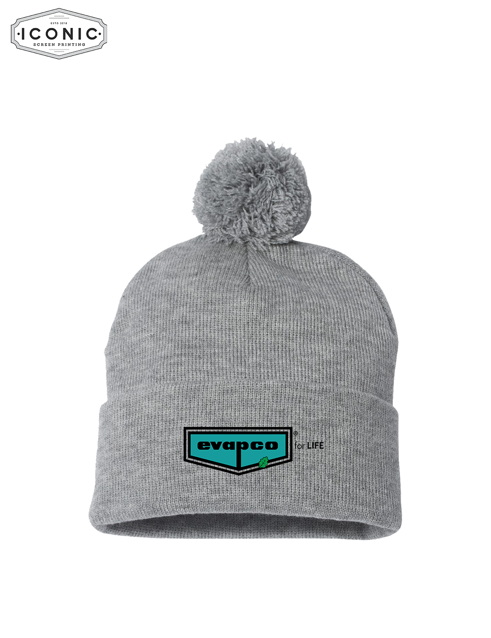 Evapco - Pom-Pom 12" Knit Beanie