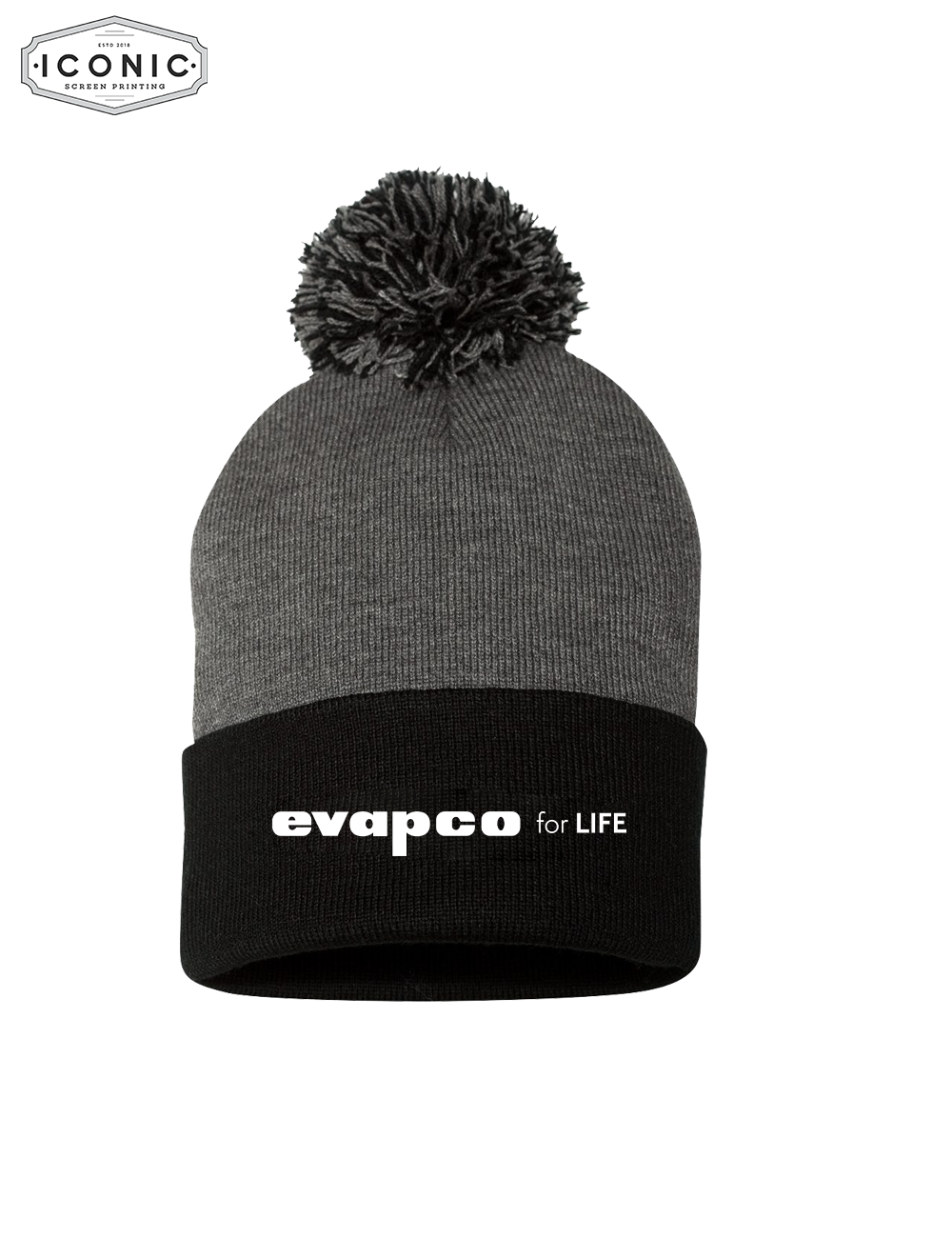 Evapco - Pom-Pom 12" Knit Beanie