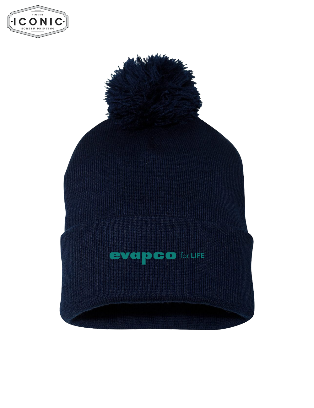 Evapco - Pom-Pom 12" Knit Beanie