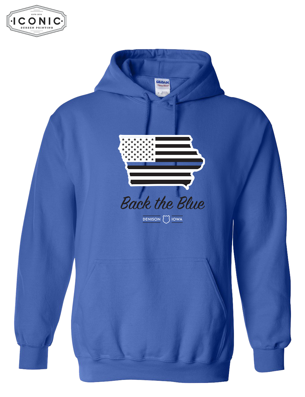 Back The Blue Iowa - Heavy Blend Hooded Sweatshirt