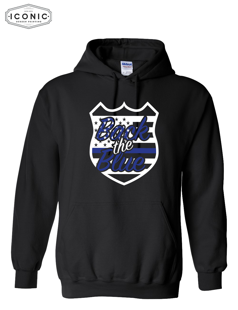 Back The Blue Shield - Heavy Blend Hooded Sweatshirt