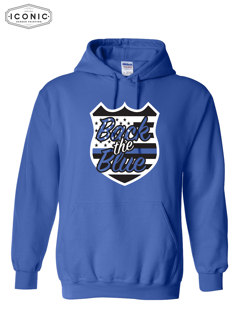 Back The Blue Shield - Heavy Blend Hooded Sweatshirt