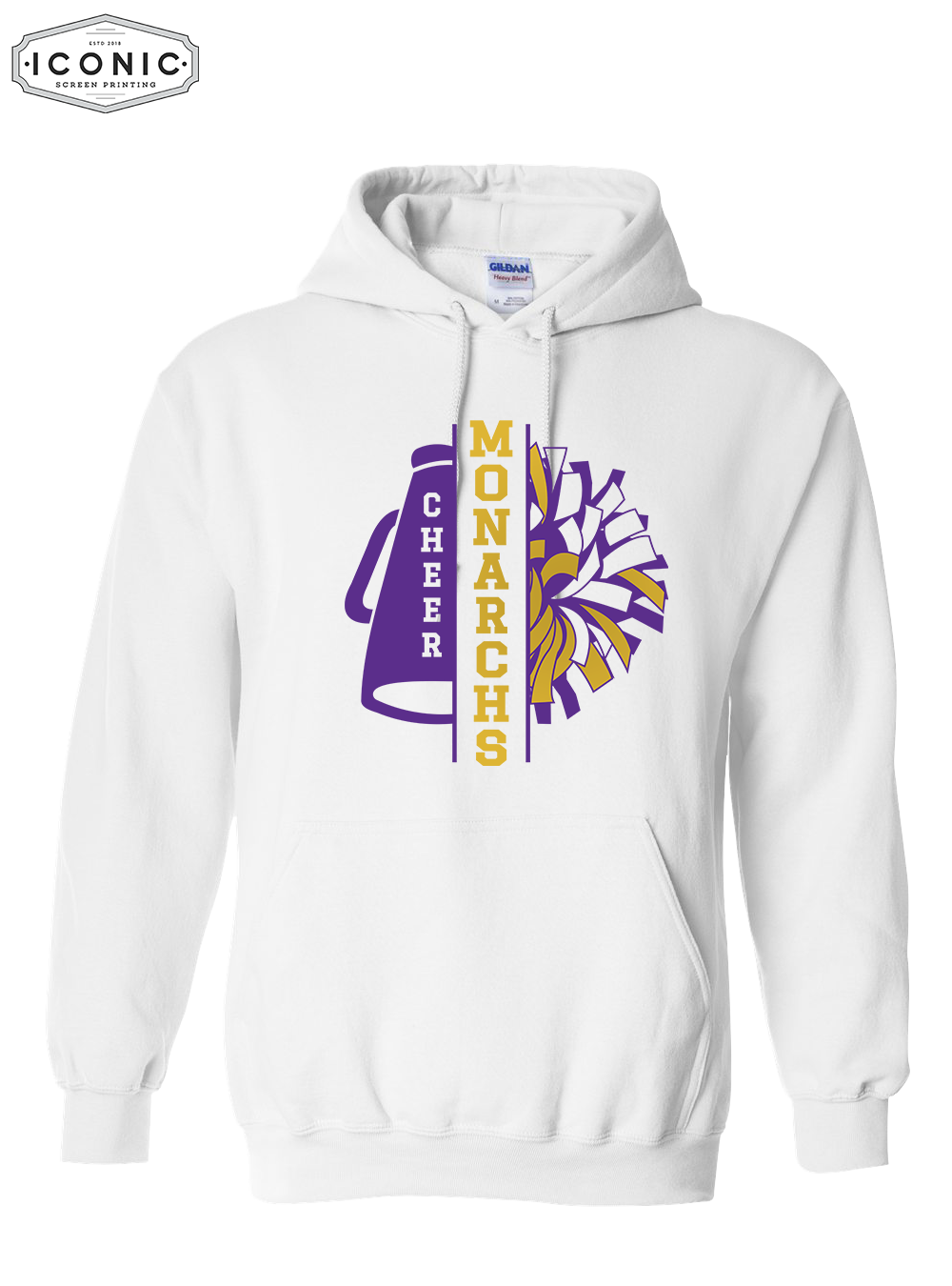 Monarch Cheer Pom (Glitter Print) - Heavy Blend Hooded Sweatshirt