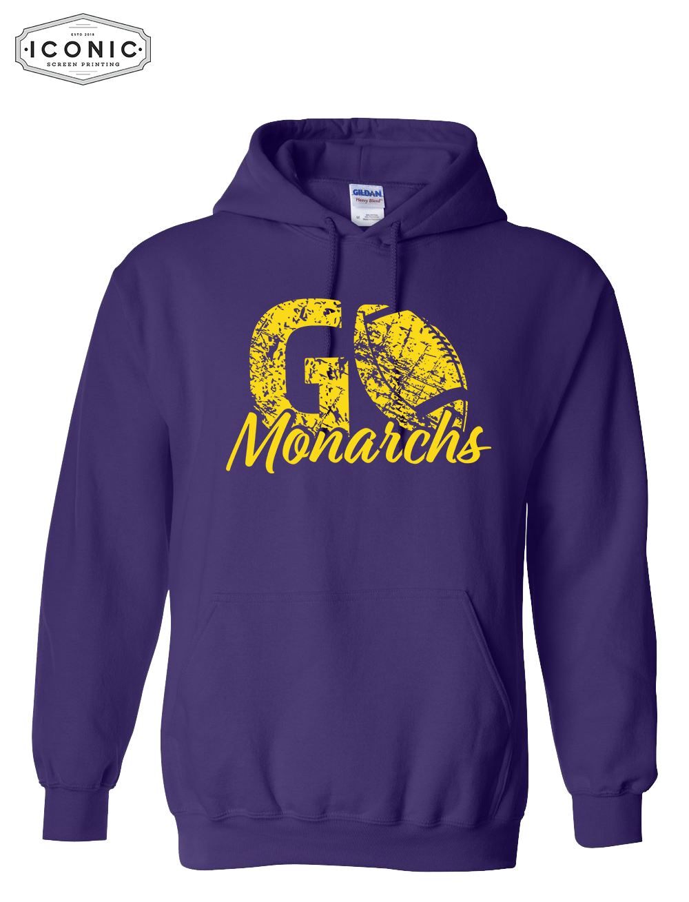 Monarchs Football - Heavy Blend Hooded Sweatshirt