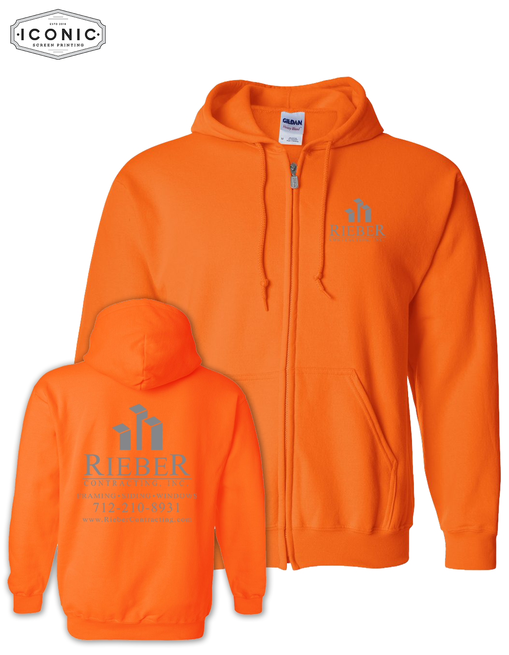 Rieber Contracting - Heavy Blend Full-Zip Hooded Sweatshirt