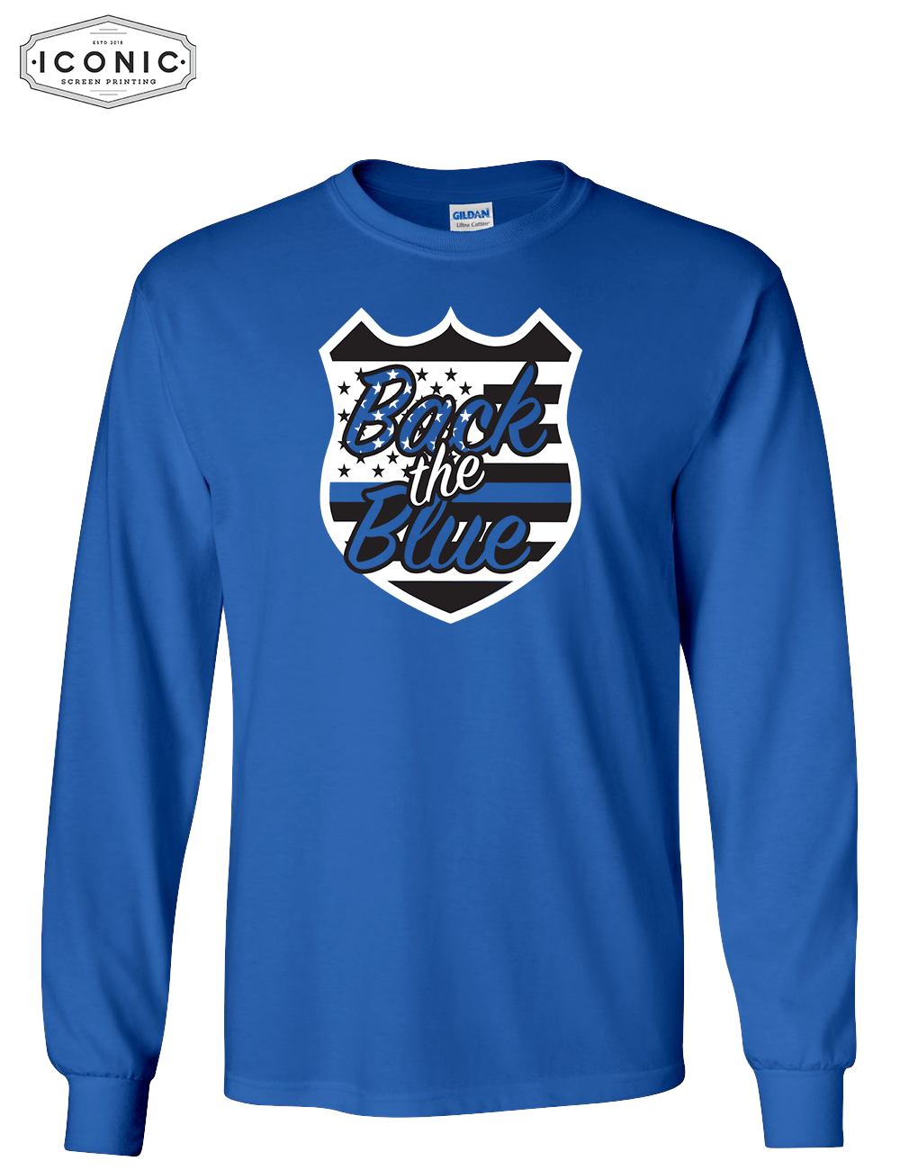 Back The Blue Shield - Ultra Cotton Long Sleeve