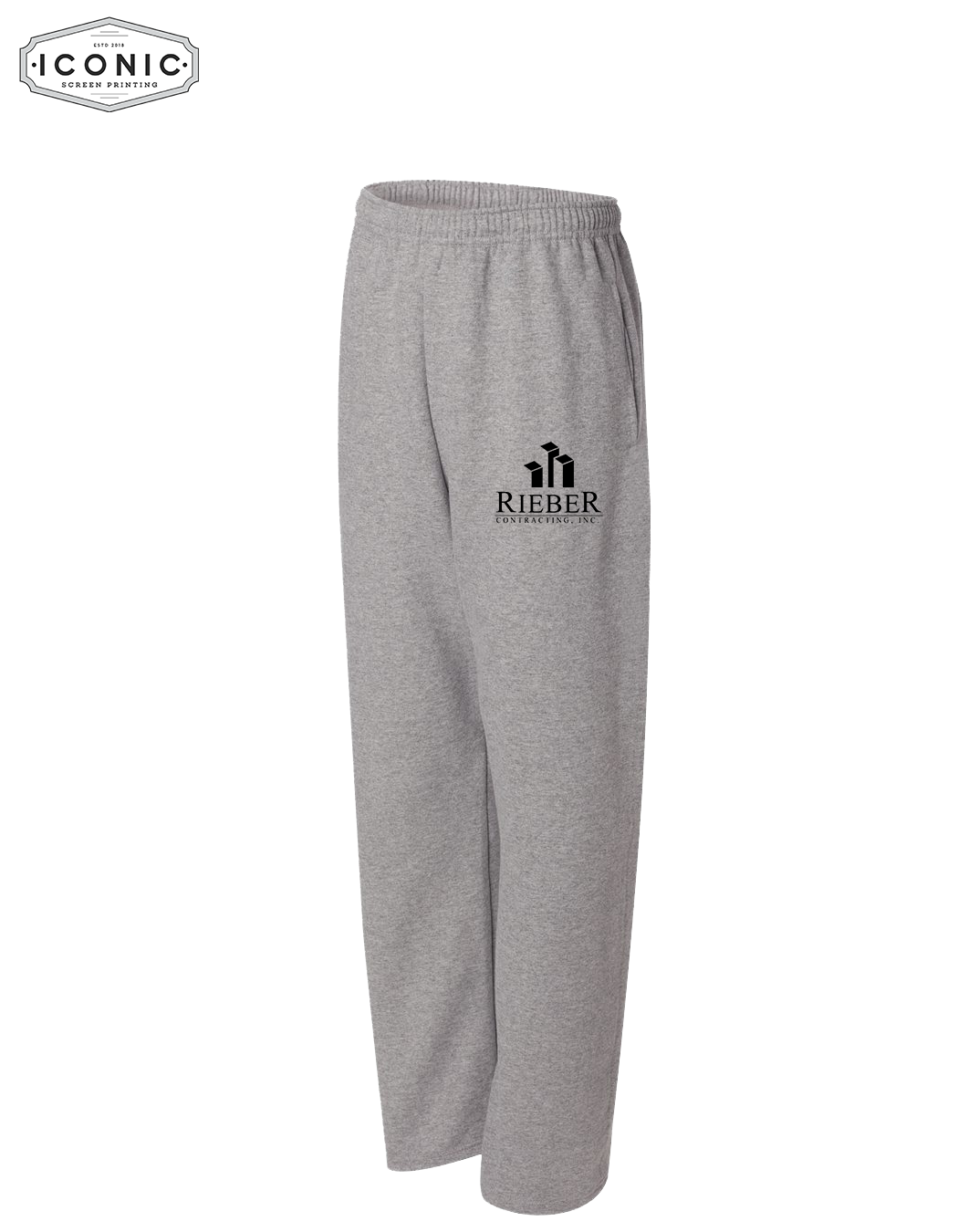 Rieber Contracting - NuBlend Open Bottom Sweatpants with Pockets - Embroidery