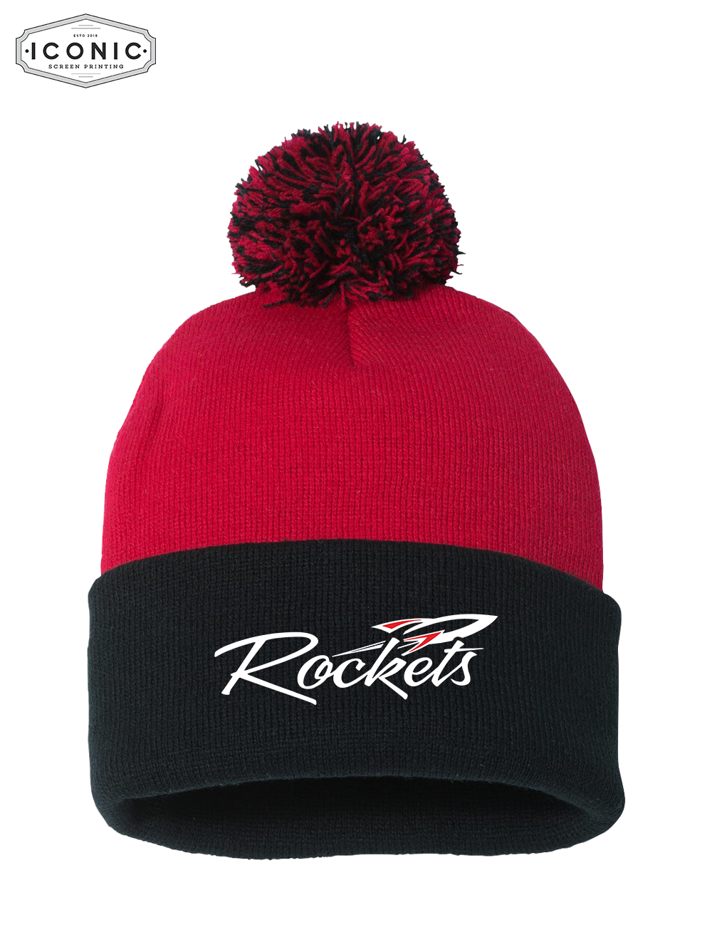 Rockets Sportsman - Pom-Pom 12" Knit Beanie