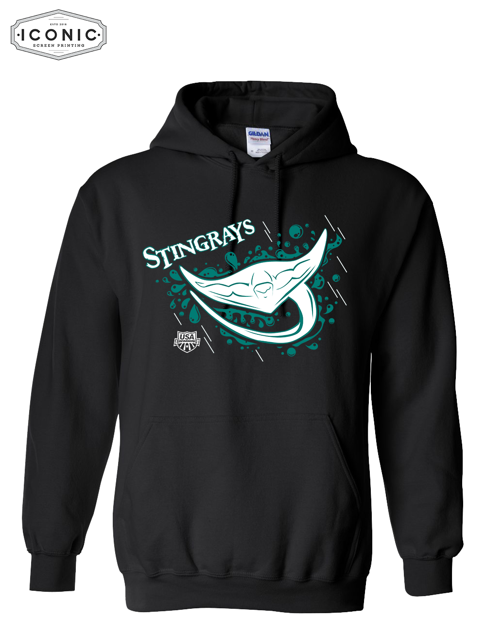 Stingrays with Map - Heavy Blend Hooded Sweatshirt