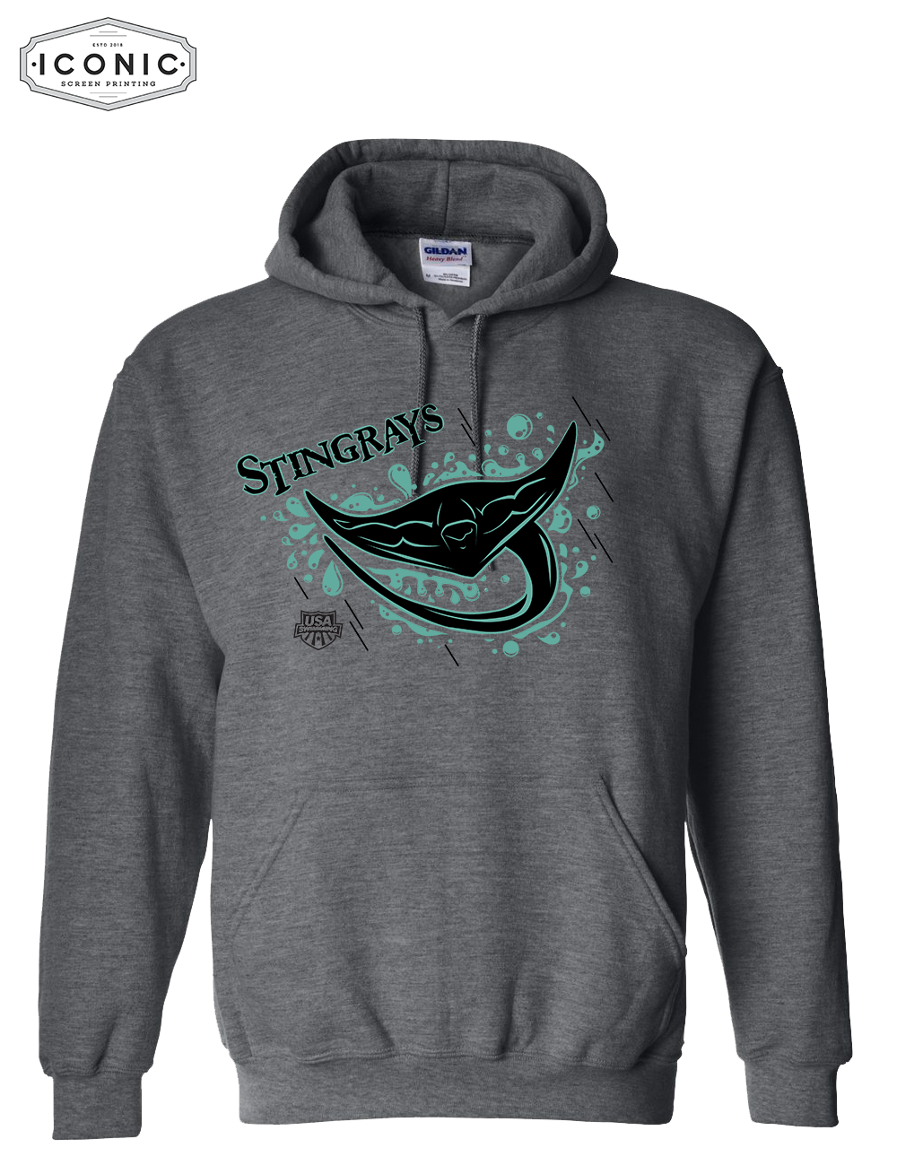 Stingrays with Map - Heavy Blend Hooded Sweatshirt