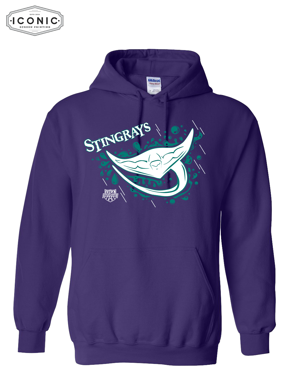 Stingrays with Map - Heavy Blend Hooded Sweatshirt