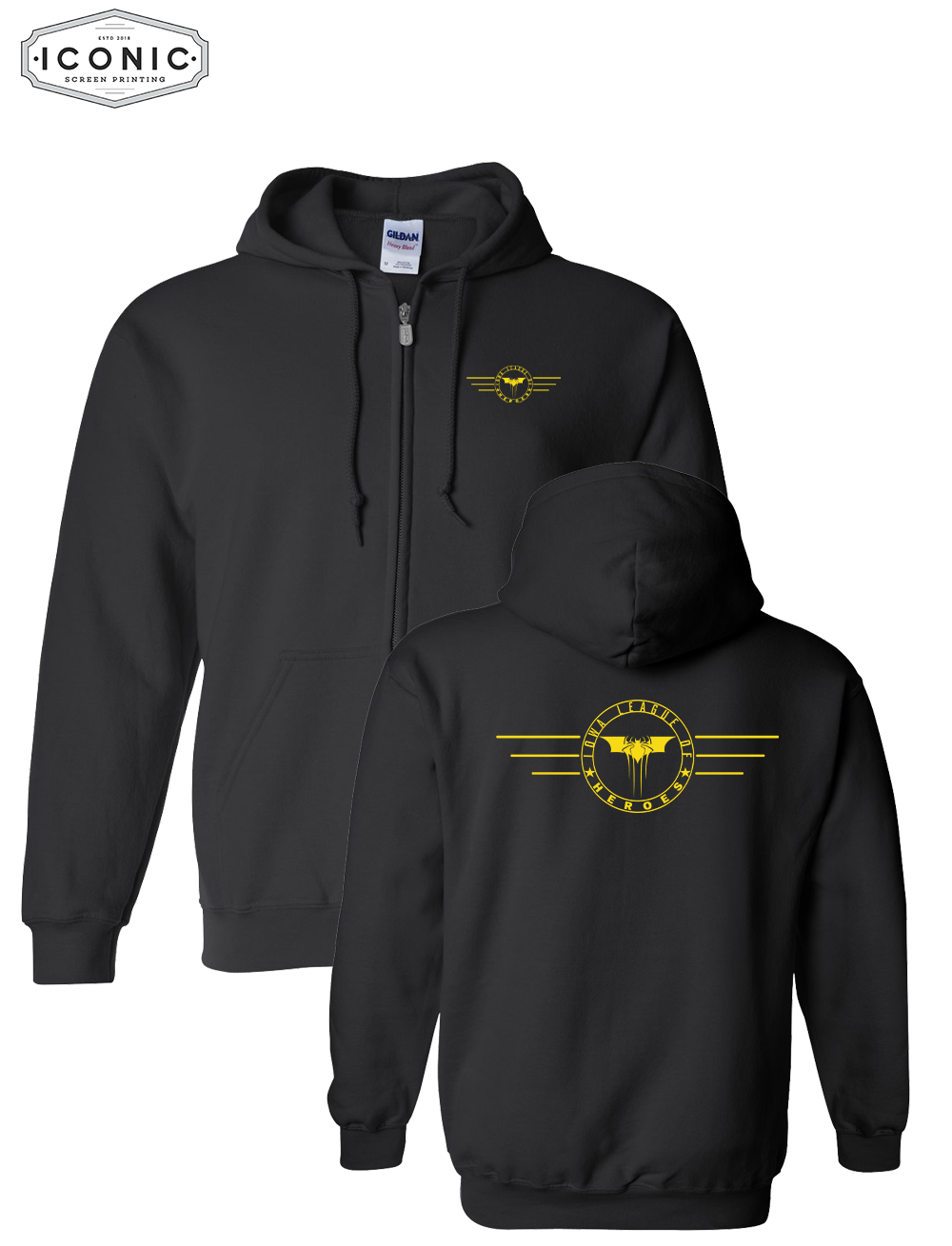 Leagues of Heroes Horizontal Heavy Blend Zip Hoodie