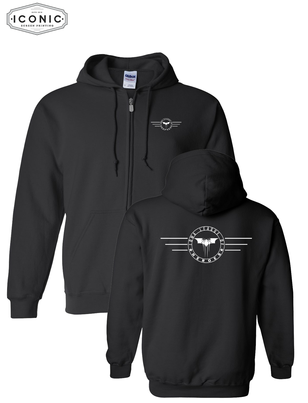 Leagues of Heroes Horizontal Heavy Blend Zip Hoodie