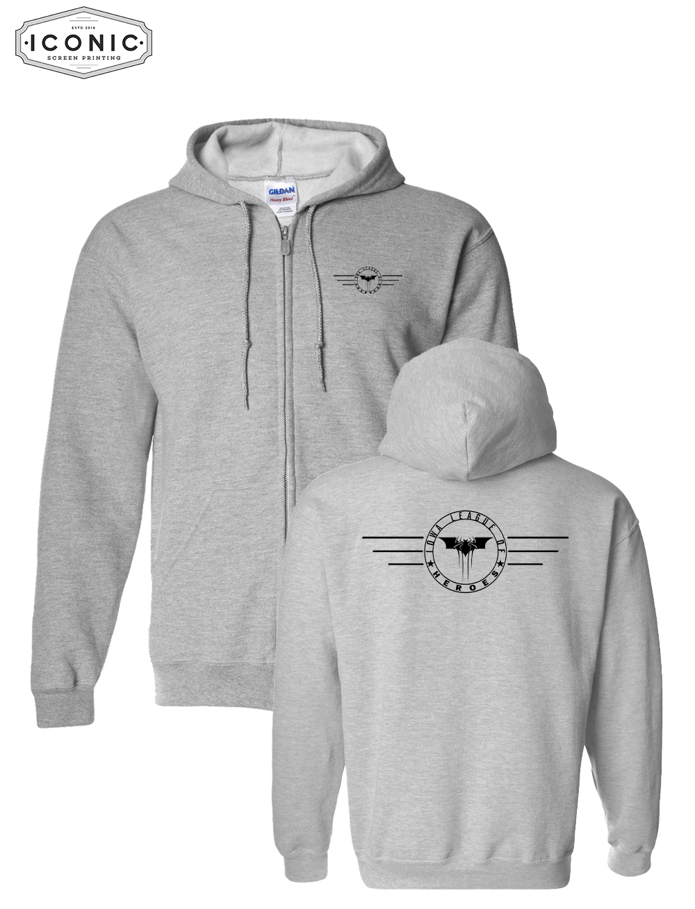 Leagues of Heroes Horizontal Heavy Blend Zip Hoodie