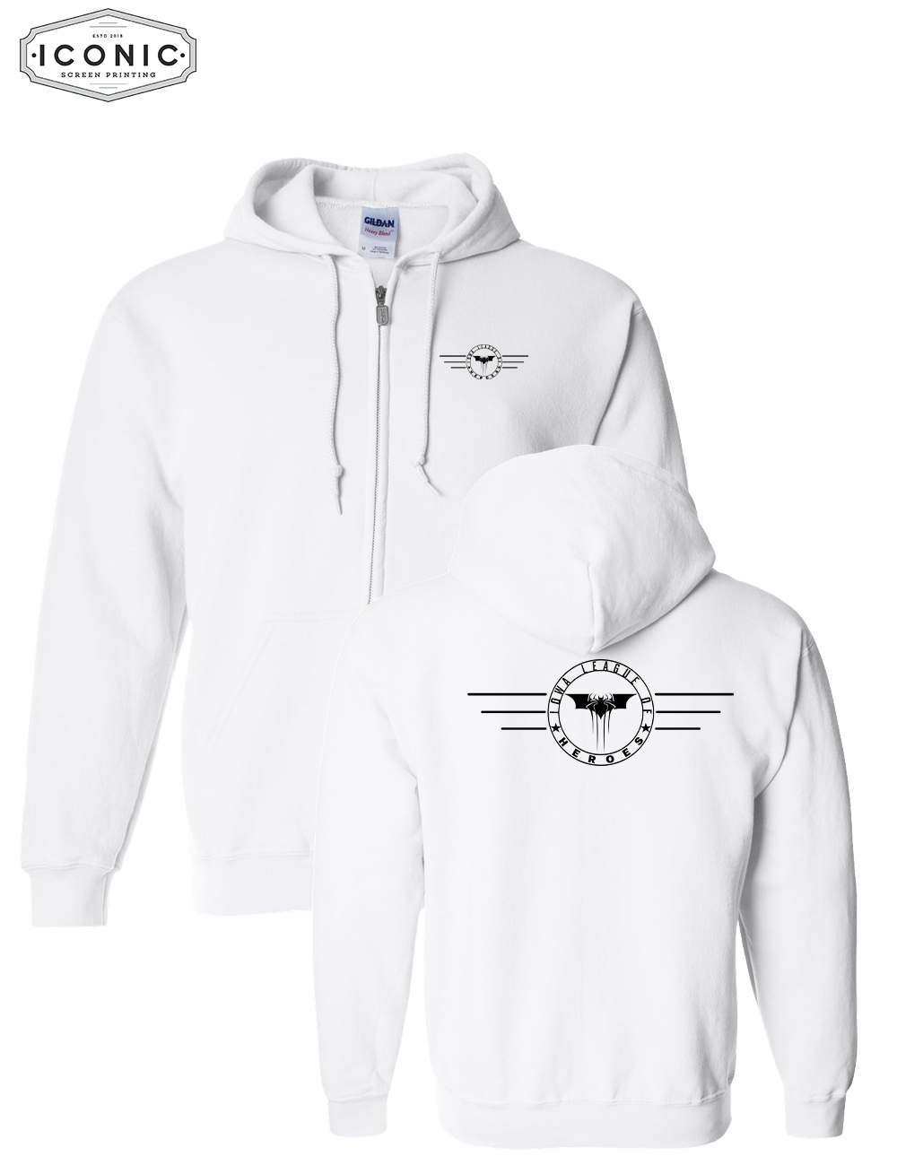 Leagues of Heroes Horizontal Heavy Blend Zip Hoodie