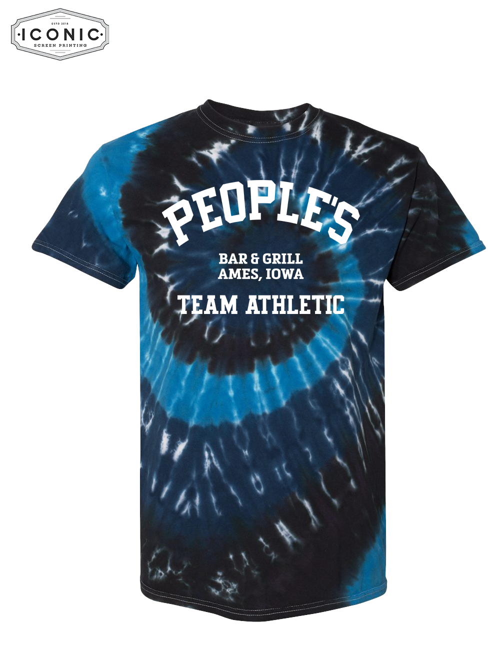 People's Team Athletic Multi-Color Spiral Tie-Dyed T-Shirt