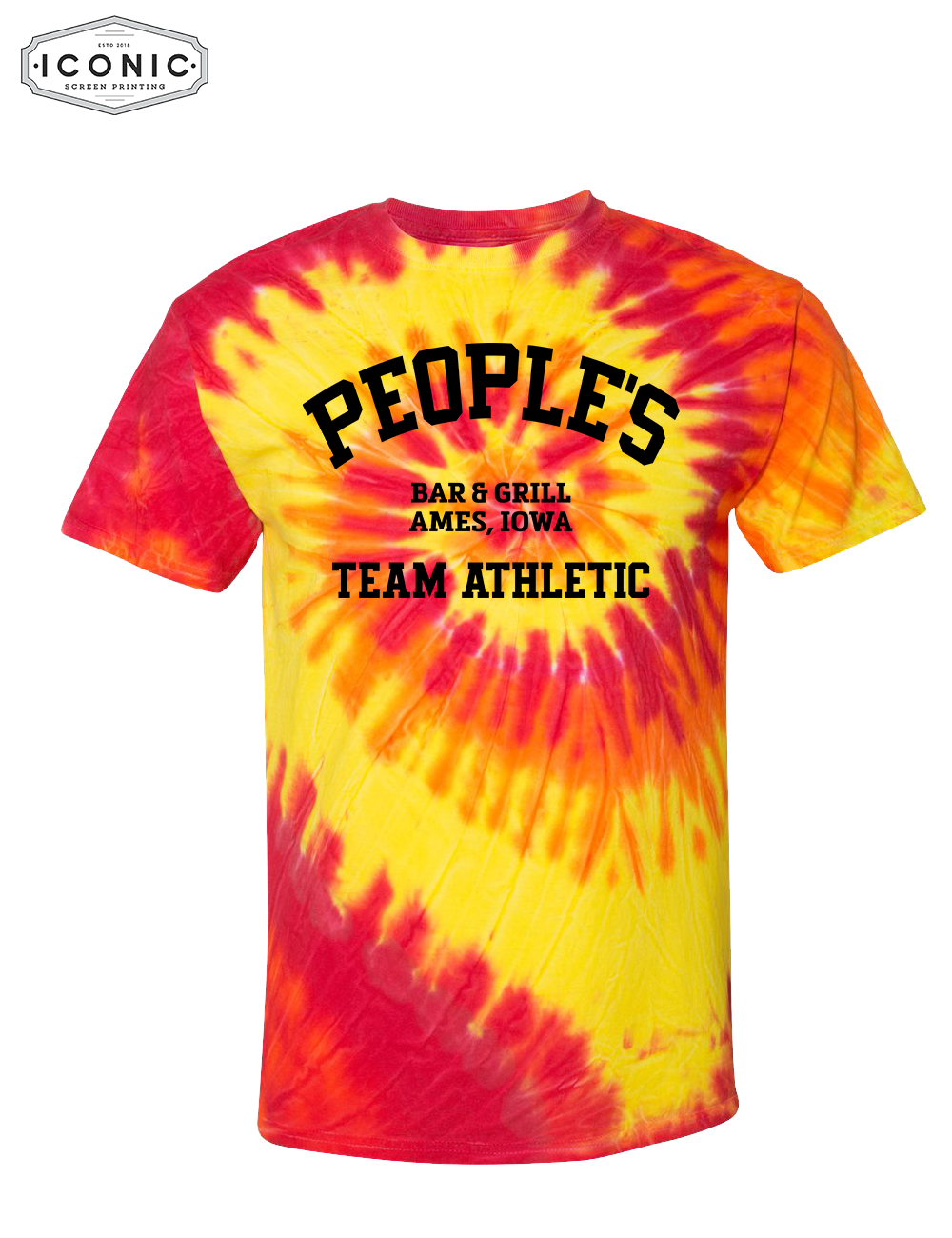 People's Team Athletic Multi-Color Spiral Tie-Dyed T-Shirt