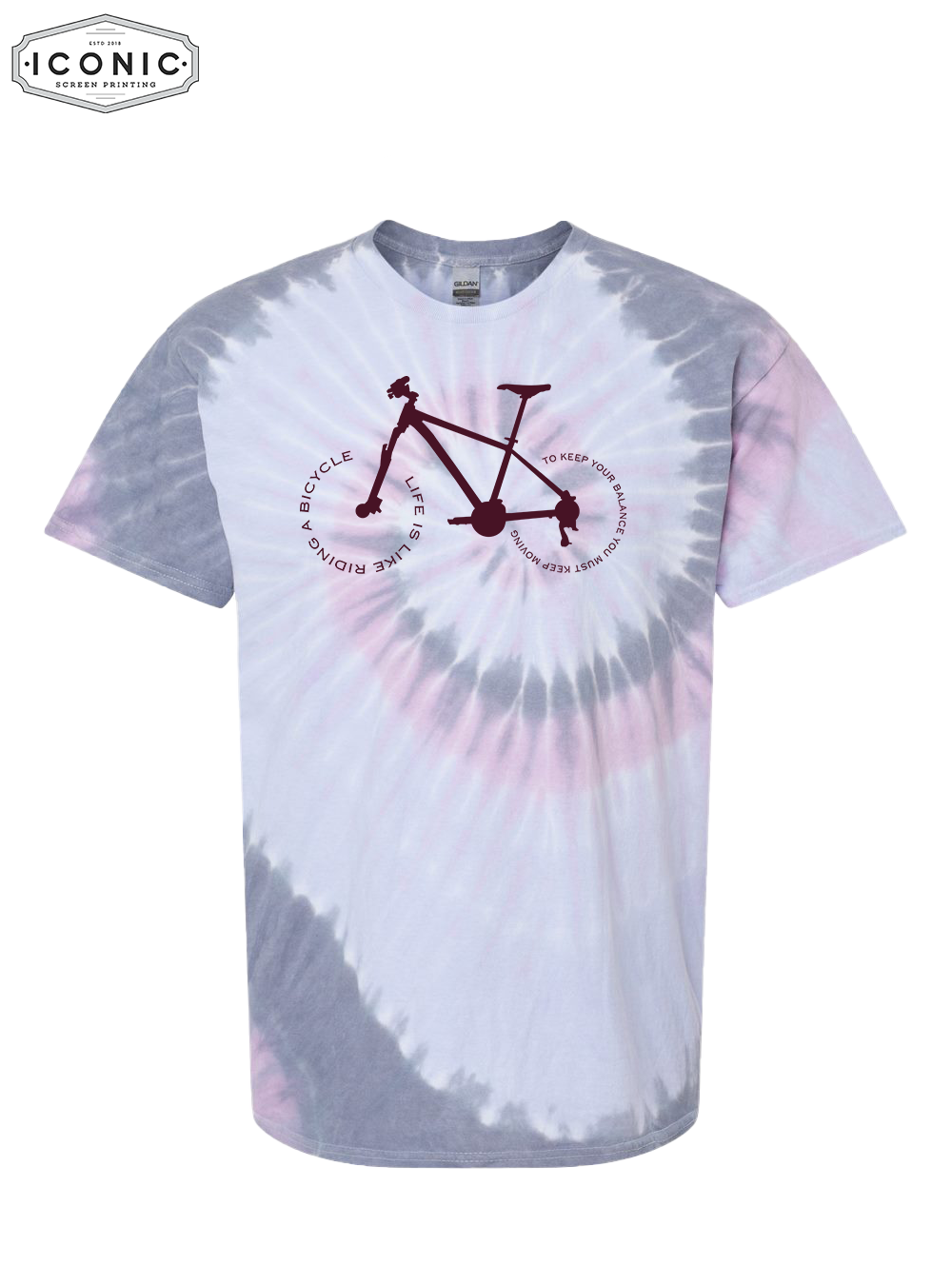 Like Riding A Bike - D3 - Multi-Color Spiral Tie-Dyed T-Shirt