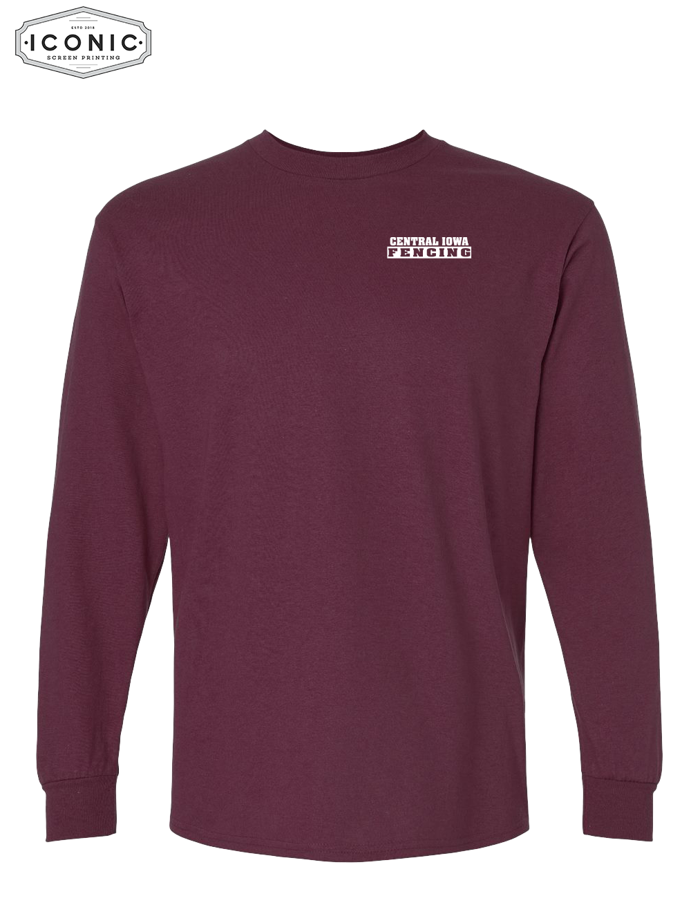 Central Iowa Fencing Long Sleeve Left Chest Print