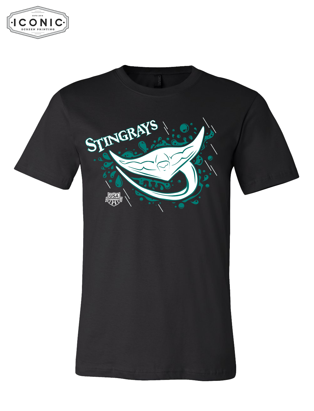 Stingrays with Map - Bella+Canvas-Unisex Jersey Tee