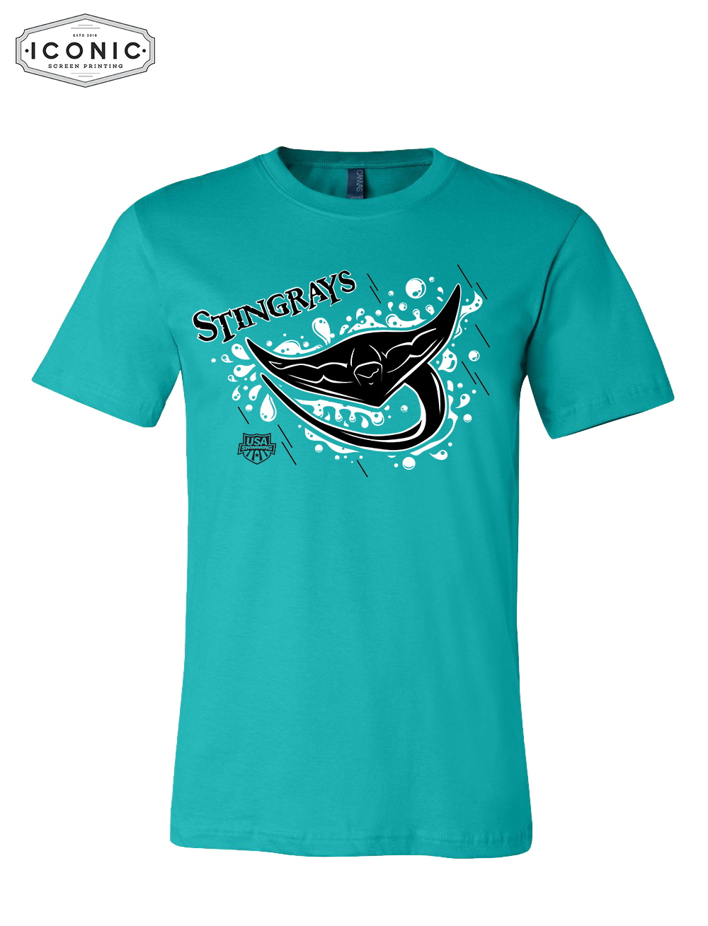 Stingrays with Map - Bella+Canvas-Unisex Jersey Tee
