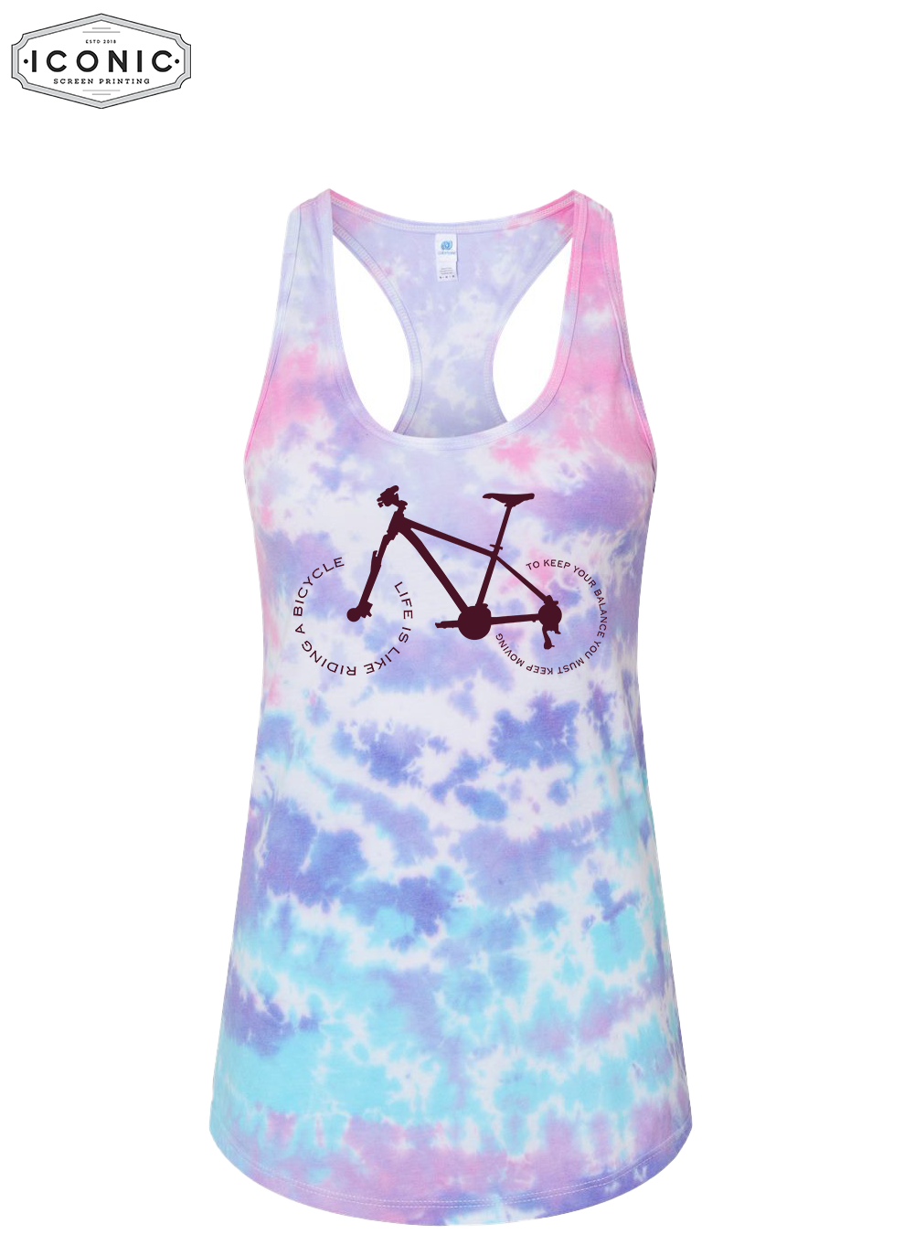 Like Riding A Bike - D3 - Tie-Dyed Racerback Tank Top