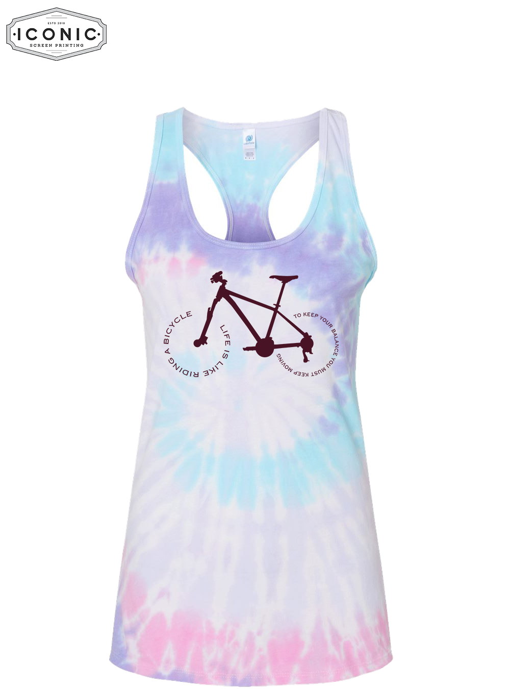 Like Riding A Bike - D3 - Tie-Dyed Racerback Tank Top