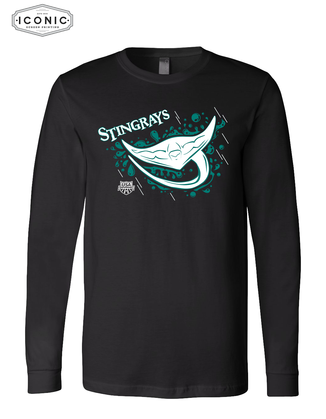 Stingrays with Map - Unisex Jersey Long Sleeve