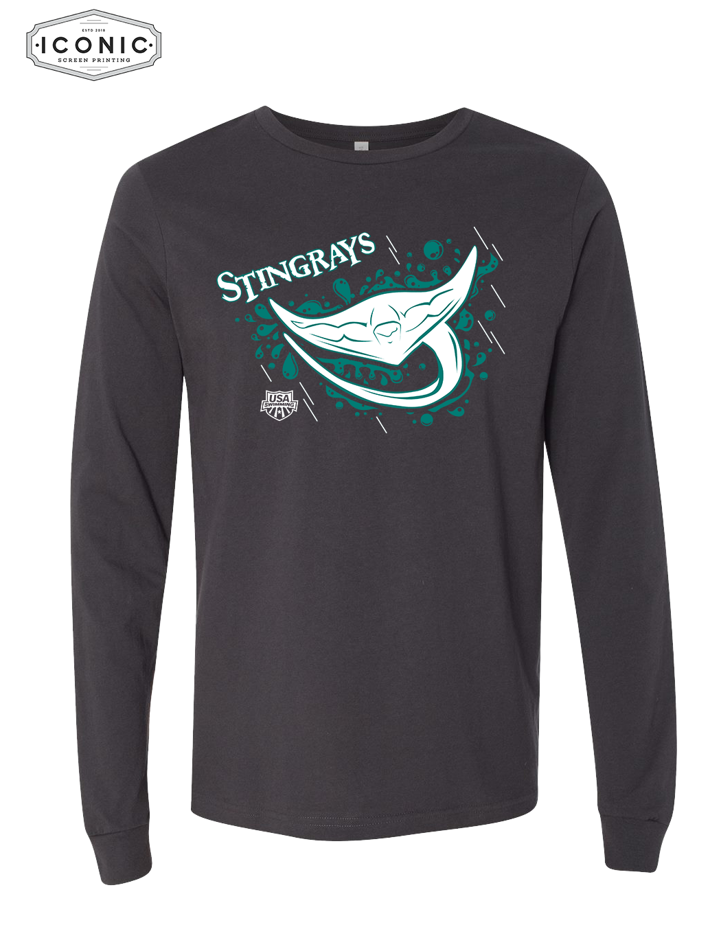 Stingrays with Map - Unisex Jersey Long Sleeve