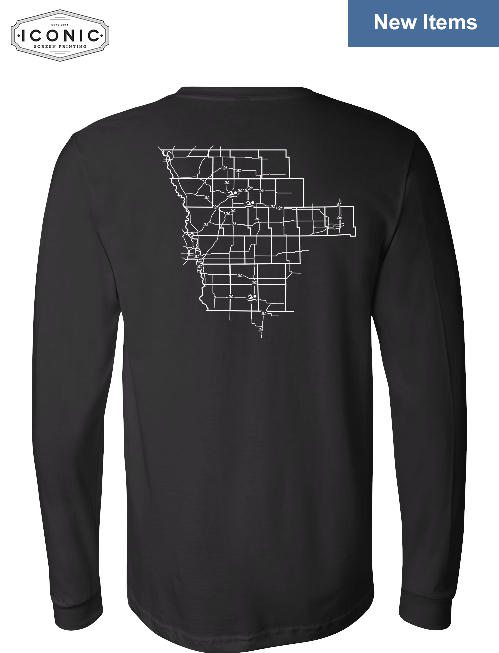 Stingrays with Map - Unisex Jersey Long Sleeve