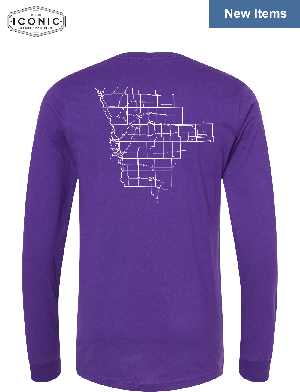Stingrays with Map - Unisex Jersey Long Sleeve