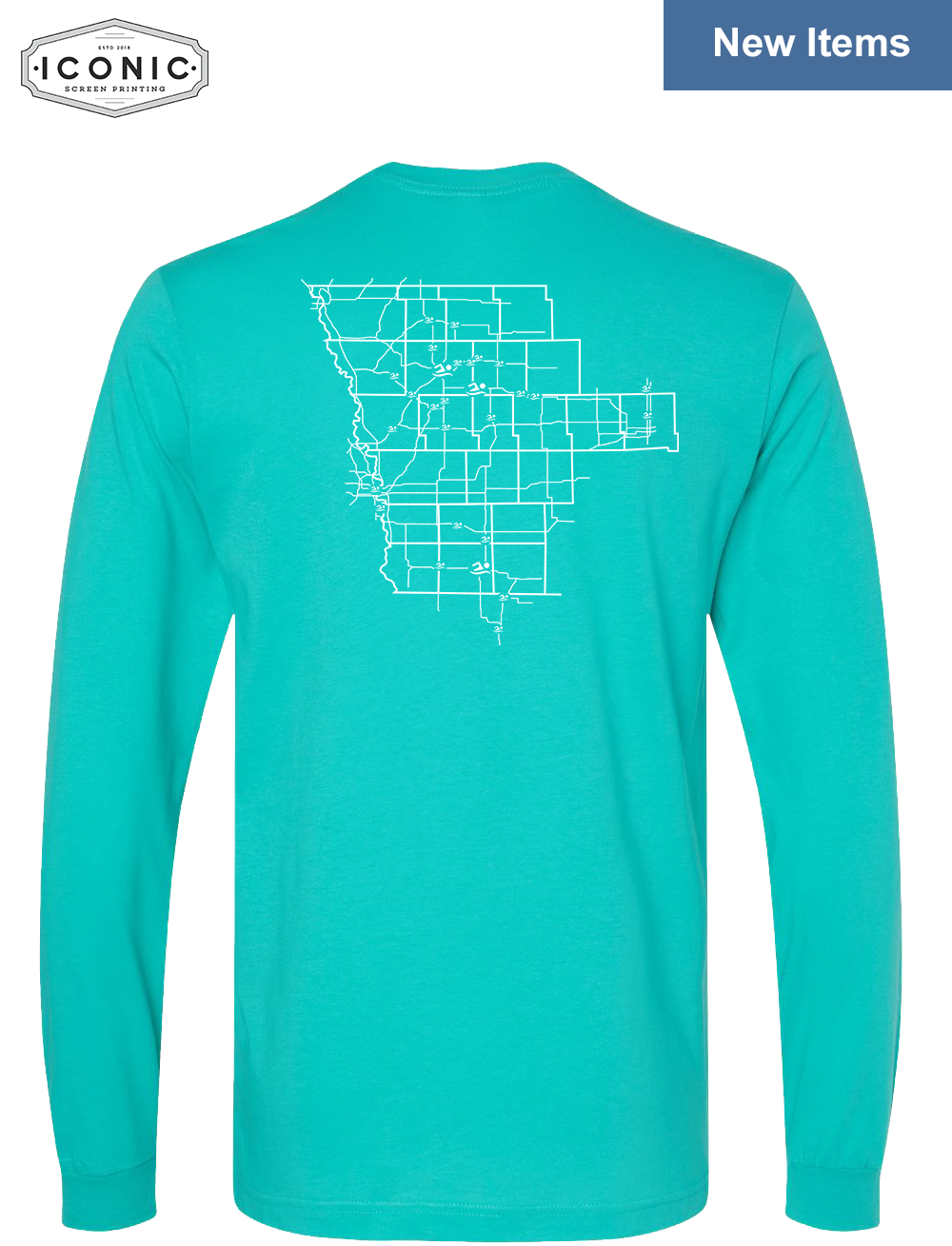 Stingrays with Map - Unisex Jersey Long Sleeve