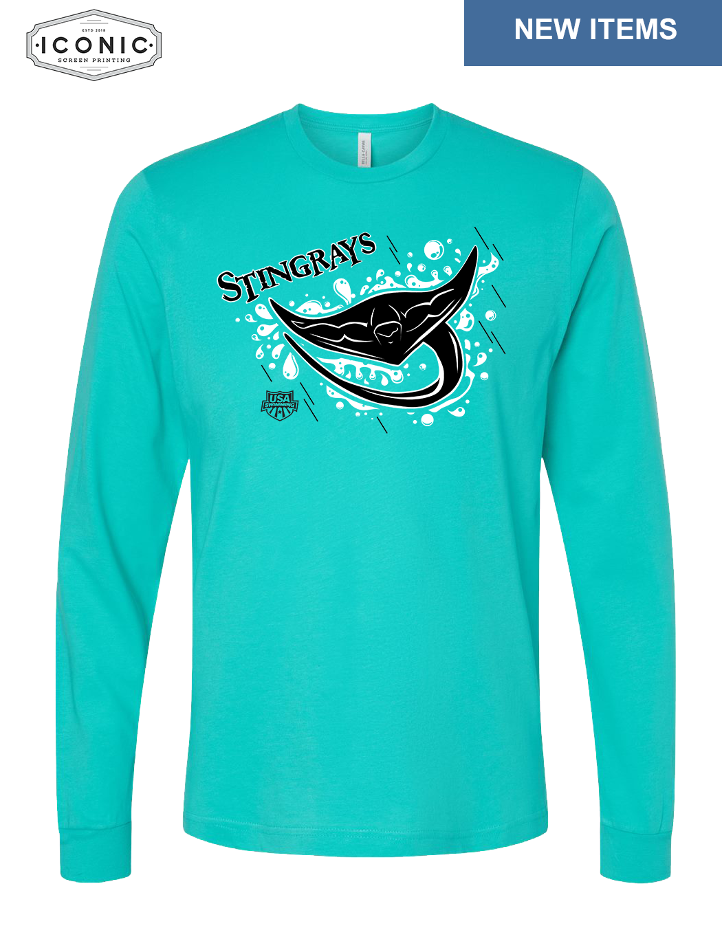Stingrays with Map - Unisex Jersey Long Sleeve