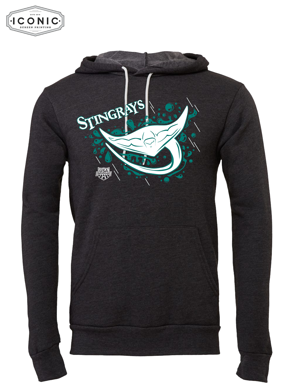 Stingrays with Map - Unisex Sponge Fleece Hoodie