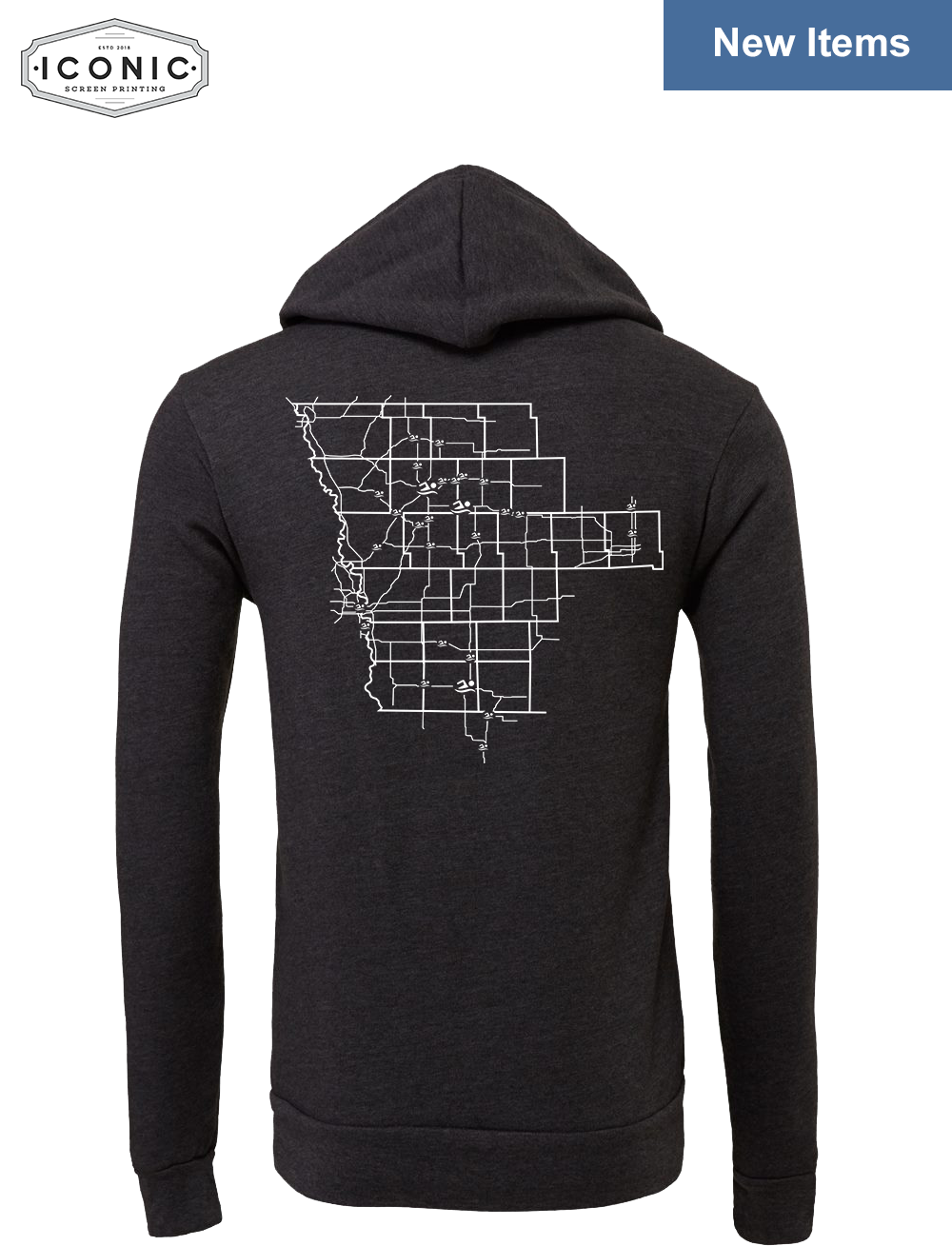 Stingrays with Map - Unisex Sponge Fleece Hoodie