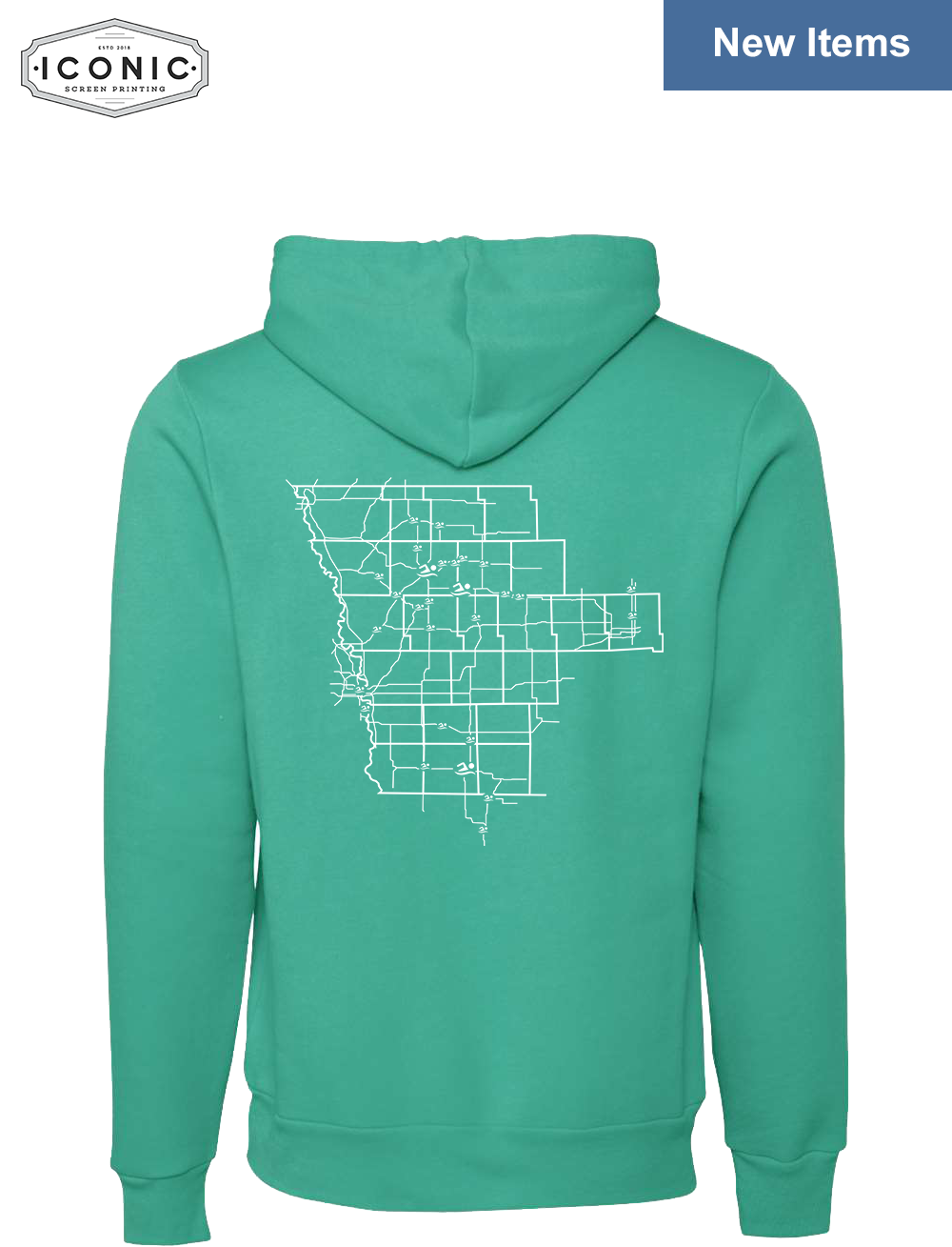 Stingrays with Map - Unisex Sponge Fleece Hoodie